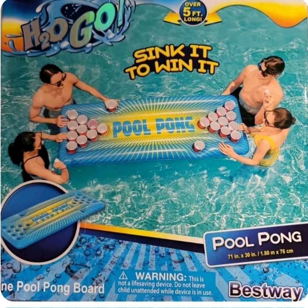 NEW H2OGO! Pool Pong Inflatable party Game, Blue.